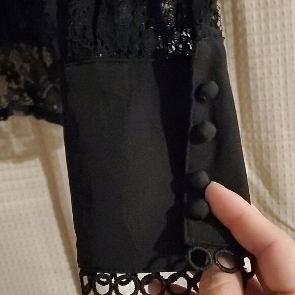 BOOHOO L ace detail sheer blouse size 10 NEW - Picture 4 of 8